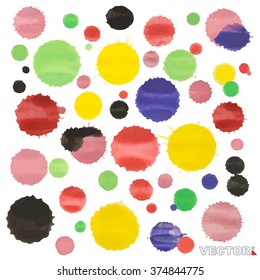 Abstract watercolor art paint on white background, vector
