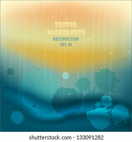 Abstract watercolor background with blots and stains
