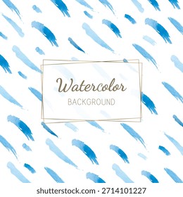 Abstract watercolor background with blue brush strokes. Watercolor texture, watercolor design, and watercolor art create a soothing, artistic vibe. Winter illustration vector.