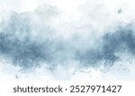 Abstract watercolor background in blue-gray tones, with smooth transitions between colors, resembling a winter sky with mist and snow haze