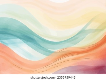 Abstract watercolor background with colorful lines