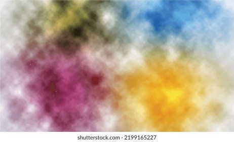 Abstract Watercolor Background | Colorful Rainbow Holi Paint Color Powder Explosion isolated White Wide Panorama Background | Abstract Clouds of Color Smoke Colorful Texture Background.
