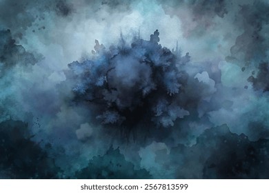 Abstract watercolor background, dark blue tones, soft textures, artistic design, creative backdrop, modern aesthetics.