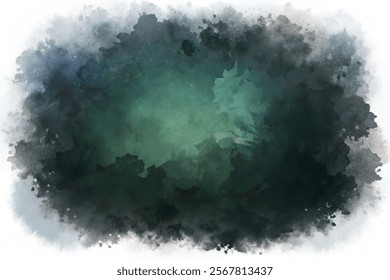 Abstract watercolor background, dark green hues, soft texture, artistic design, versatile for various projects.