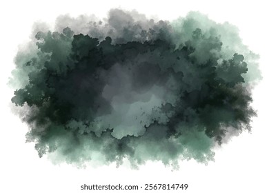 Abstract watercolor background, dark green hues, soft texture, artistic design, versatile for various projects.