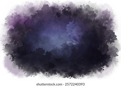 Abstract watercolor background, dark purple hues, soft texture, artistic design, suitable for creative projects.