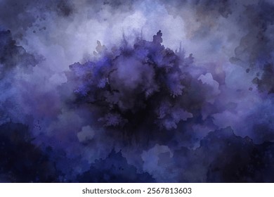 Abstract watercolor background, deep purple hues, soft textures, artistic design, moody atmosphere, creative expression.