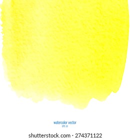 Abstract watercolor background, design element, yellow  watercolor square.