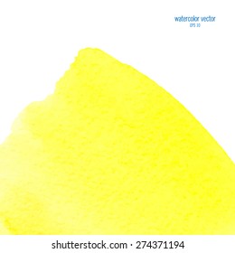Abstract watercolor background, design element, yellow  watercolor square.