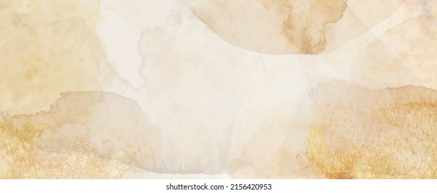 Abstract watercolor background in earth colors. Luxury art banner with ink texture for print design, textile, wallpapers, invitations