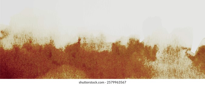 Abstract watercolor background, featuring brown tones. The background has a textured, earthy feel with brown and white blending softly. Minimal watercolor paint texture background vector