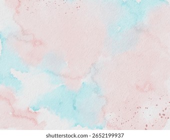 An abstract watercolor background featuring a soft blend of pastel blue and pink hues, creating a dreamy, ethereal texture