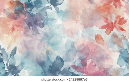 abstract watercolor background with flowers