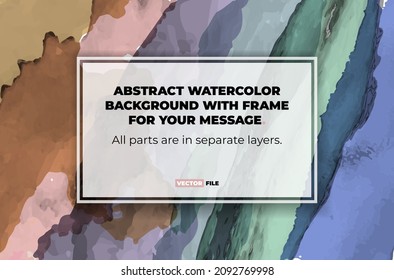 Resumen de fondo de acuarela con marco para el texto - ilustración vectorial