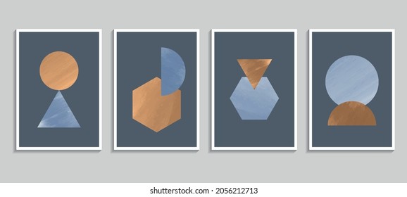 Abstract watercolor background with geometric elements