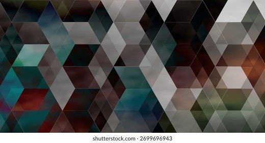 Abstract watercolor background with geometric triangles in gradient white tones
