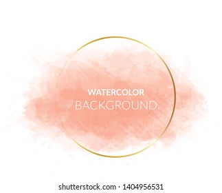 Abstract watercolor background with golden border