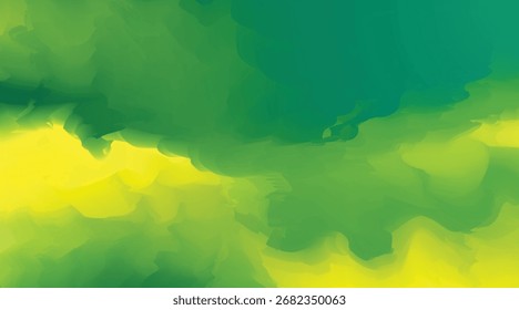 Gradiente de fondo de acuarela abstracto de color verde y amarillo