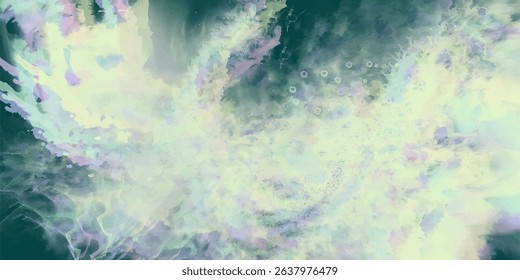 Abstract watercolor background in green and blue hues	
