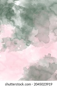 Abstract watercolor background green pink vector