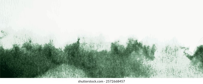 Abstract watercolor background, green and white background with textured brush strokes, creating a soft, artistic background. Minimal watercolor paint texture background vector
