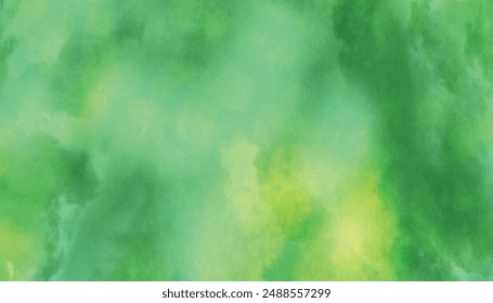 Abstract watercolor background with green and yellow gradient. Yellow and green watercolor background.	
