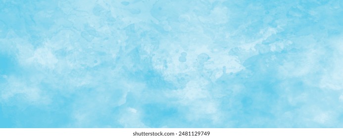 Abstract watercolor background. Grunge light sky blue shades and cloud watercolor background. Abstract hand paint blue brush stroke and stain backdrop watercolor splash background vector illustration.