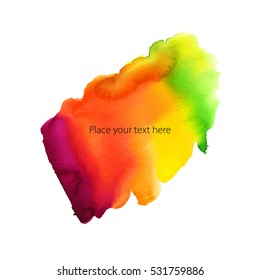 Abstract watercolor background. Grunge multicolor illustration. Vector rainbow texture.