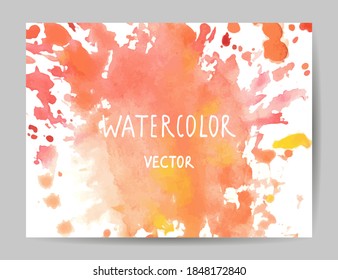 Abstract watercolor background. Hand drawn vector illustration.