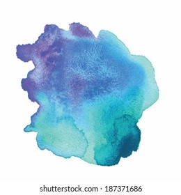 Abstract watercolor background. Hand drawn watercolor backdrop, texture, stain watercolors on wet paper. Vector illustration