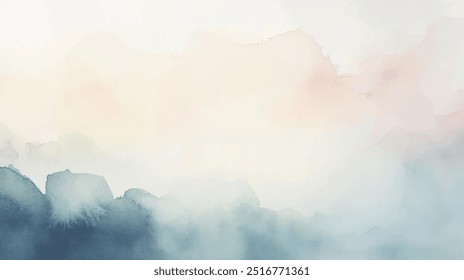 Abstract watercolor background. Hand drawn vector texture. Brush stroked painting pastel color watercolour. Aesthetic watercolor backdrop