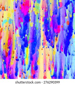 Abstract watercolor background. Hand drawn watercolor backdrop, stain watercolors colors on wet paper.Vector illustration.