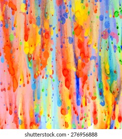 Abstract watercolor background. Hand drawn watercolor backdrop, stain watercolors colors on wet paper.Vector illustration.