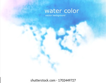 Abstract watercolor background, hand made soft aquarelle pastel gradient, vector illustration.