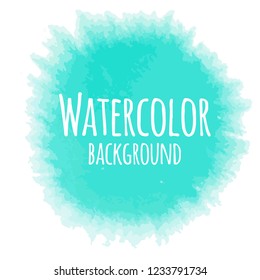 Abstract watercolor background image with a liquid splatter of aquarelle paint, isolated on white. Blue tones