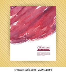 Abstract watercolor background for invitation. Card template. Vector illustration.