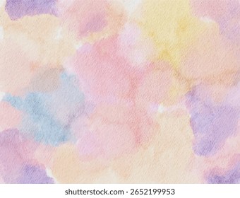 An abstract watercolor background with a mix of pastel pink, blue, and purple tones, offering a cloud like artistic feel