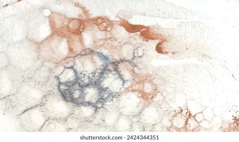 Abstract watercolor background with natural texture. Aged backdrop with paint stains, ink stains, brush strokes on wet paper. Graphic surface in a vintage motif. Hand drawn vector illustration.
