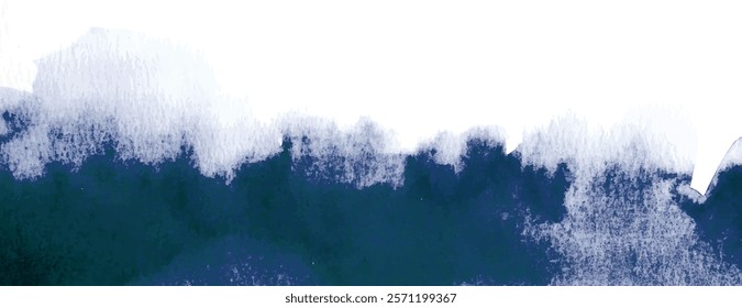 Abstract watercolor background, background with navy blue and white colors, background with textured brush strokes. Minimal watercolor paint texture background vector