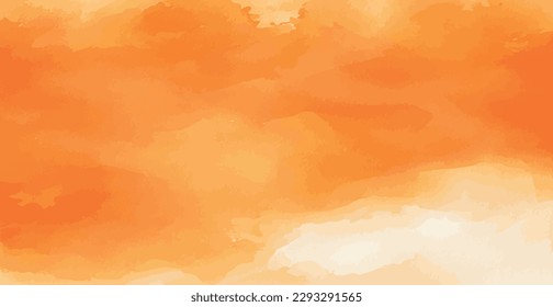 Abstract watercolor background orange yellow paper texture, colorful watercolor grunge - Vector illustration