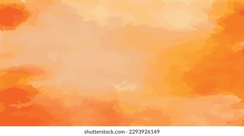 Abstract watercolor background orange yellow paper texture, colorful watercolor grunge - Vector illustration