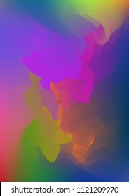 Abstract watercolor background, painted vector illustration like sea waves. Watercolor gradient pattern with thin wavy border lines, vector painting. Bright substrate. Abstract colorful oil paints.