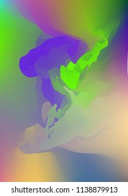 Abstract watercolor background, painted vector illustration like sea waves. Watercolor gradient pattern with thin wavy border lines, vector painting. Bright substrate. Abstract colorful oil paints.