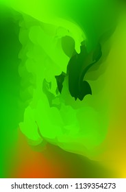 Abstract watercolor background, painted vector illustration like sea waves. Watercolor gradient pattern with thin wavy border lines, vector painting. Bright substrate. Abstract colorful oil paints.