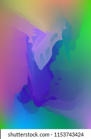 Abstract watercolor background, painted vector illustration like sea waves. Watercolor gradient pattern with thin wavy border lines, vector painting. Bright substrate. Abstract colorful oil paints.