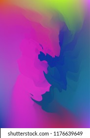 Abstract watercolor background, painted vector illustration like sea waves. Watercolor gradient pattern with thin wavy border lines, vector painting. Bright substrate. Abstract colorful oil paints.