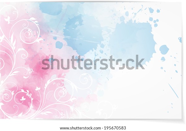 Abstract Watercolor Background Pink Blue Colors Stock Vector (Royalty