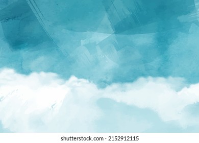 Abstrakter Aquarell-Hintergrund Himmel und Wolken. Handgemalte Vektorgrafik.