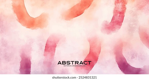 An abstract watercolor background with soft pink and orange brushstrokes.