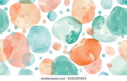 abstract watercolor background with splashes, orange green